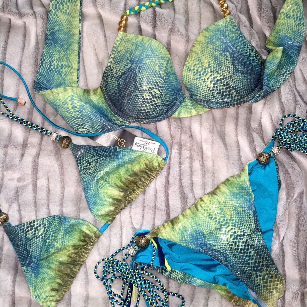 Beach Bunny ONE OF A KIND Exotic snake Bikini Sz small RARE